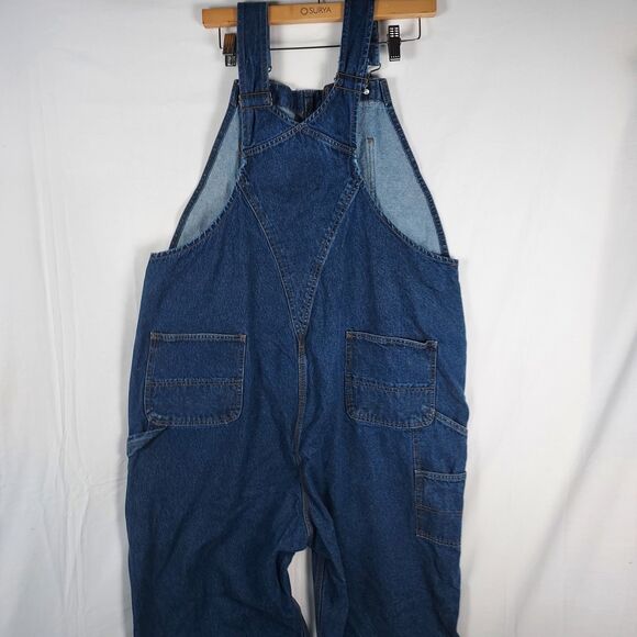 Lincoln Outfitters Denim Overalls Men’s 42x30 Blue Jean Bib Workwear 100% Cotton - Picture 8 of 14